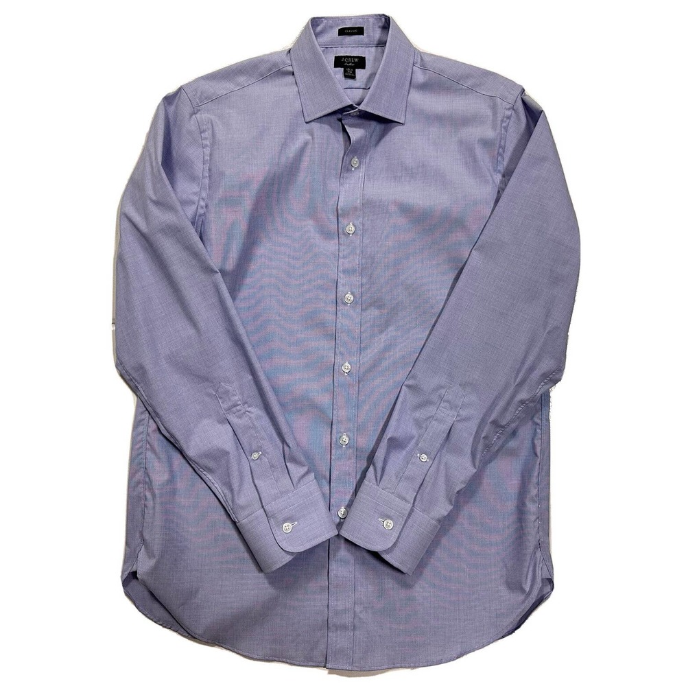 J Crew Dress Shirt Mens 15.5/34 Blue Stripe Ludlow Slim Point Collar Long Sleeve